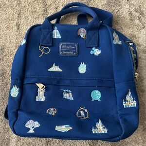 Disney Parks Loungefly 50th Anniversary canvas backpack
